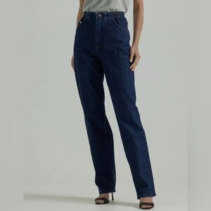 LEE WOMEN’S SIDE ELASTIC JEANS RELAXED FIT TAPERED LEG MID RISE SIZE 12P